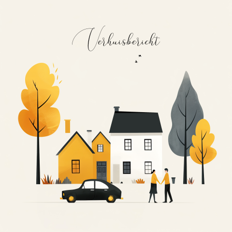 Verhuiskaart huisje boompje autootje