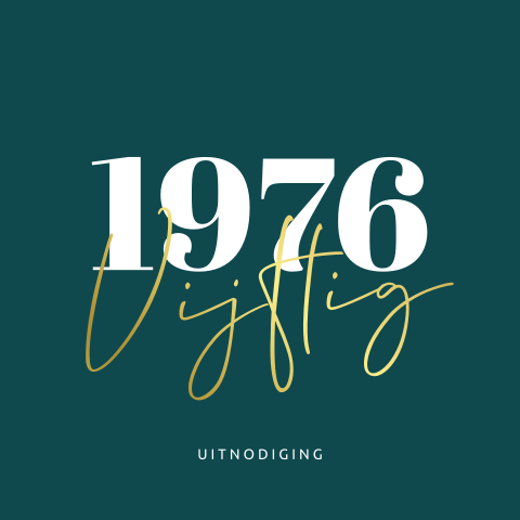 Stijlvolle uitnodiging verjaardag 50 jaar goudfolie