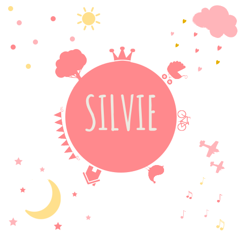 Vrolijke geboortekaart wereldbol met icoontjes voor een meisje