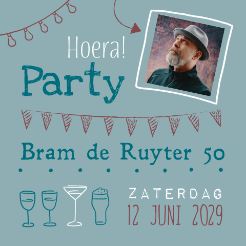 Verjaardagsguitnodiging 50 jaar handlettering