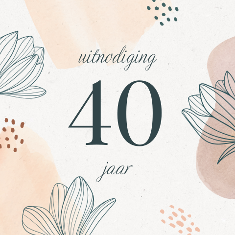 Uitnodiging verjaardag 40 jaar hippe en modern design