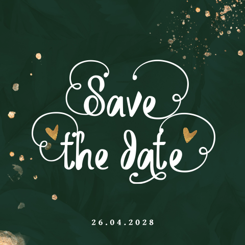 Save the date kaart met handlettering
