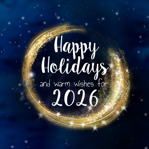 Zakelijke kerstkaart sterren hemel cirkel engelse tekst