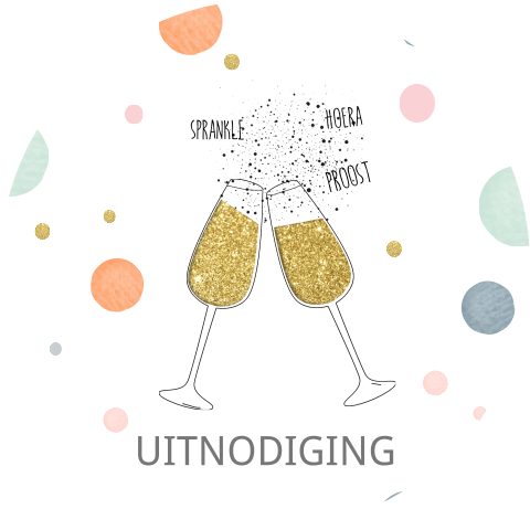 sluitsticker confetti en champagne