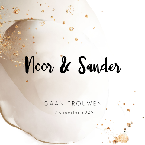 Moderne aardetint trouwkaart waterverf