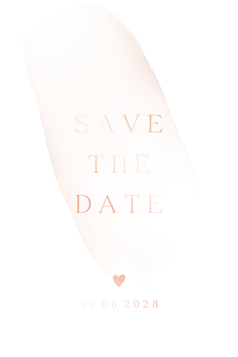 Save the date kaart ovale vorm met roze waterverf