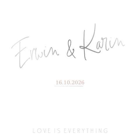 Klassieke trouwkaart met echt zilverfolie clean ontwerp