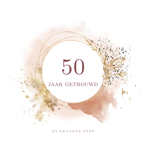 50 jaar getrouwd uitnodiging terra goudlook