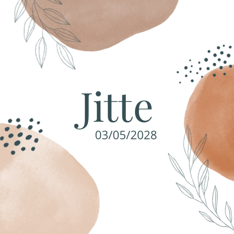 Geboortekaartje meisje modern met abstracte elementen