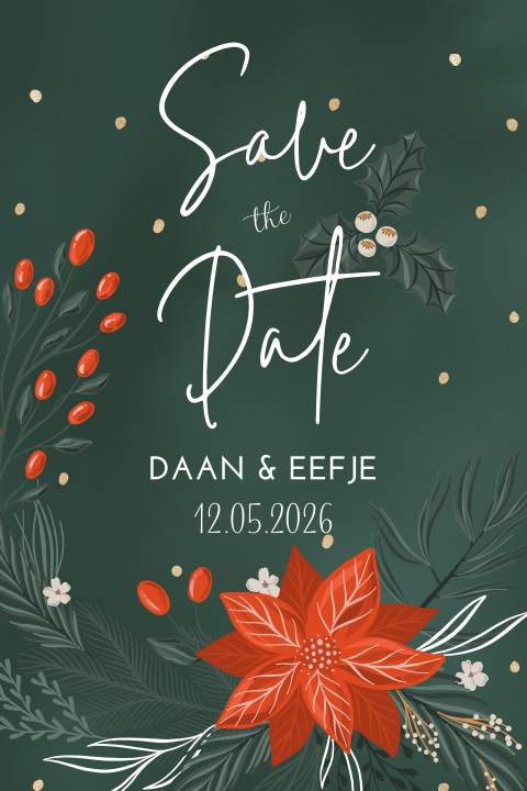 Save the Date kerstsfeer met teksten