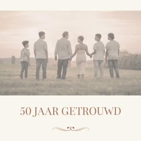 Uitnodiging Jubileum 50 jaar met een familiefoto