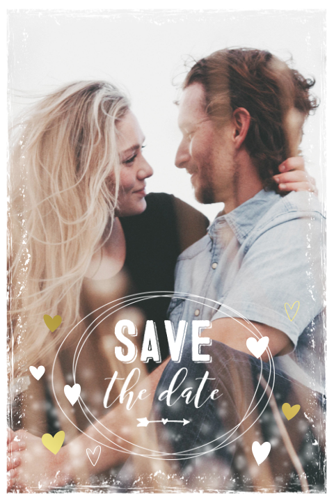 Save the date trouwkaart met achtergrond foto