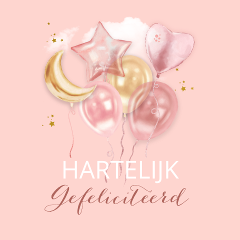 Wenskaart felicitatie voor de geboorte van een dochter