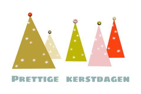 Zakelijke kerstkaart kerstbomen modern kleurrijk