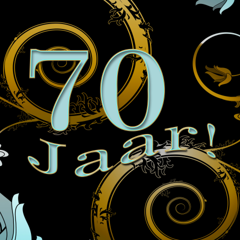 Verjaardagsuitnodiging 70 jaar dubbele kaart