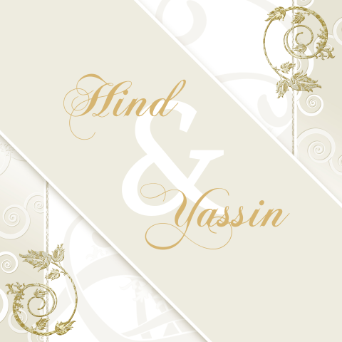 Arabische trouw kaart wit met zilveren versieringen