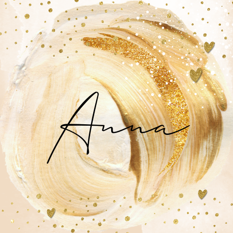 Hip goud kleurig geboortekaartje meisje met hartjes