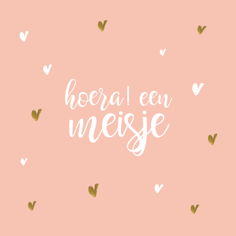 Wenskaart hoera een meisje geboorte dochter