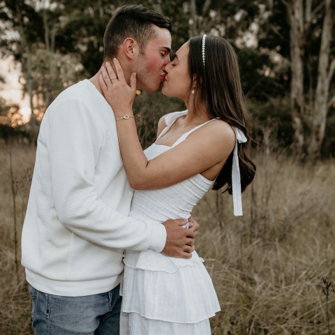 Foto label voor aan een trouwkaart