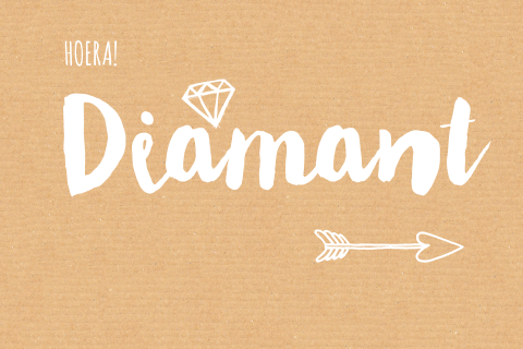 Jubileumkaart diamanten huwelijk op karton 60 jaar getrouwd