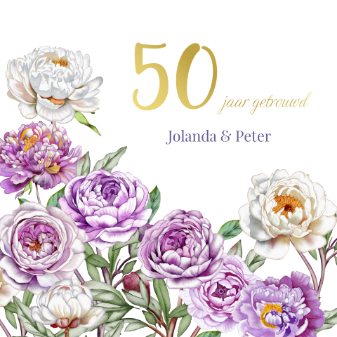 Uitnodiging 50 jaar jubileum feestje met rozen