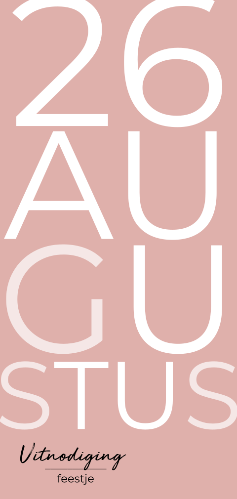 Strakke uitnodiging feestje groot datum 50 jaar