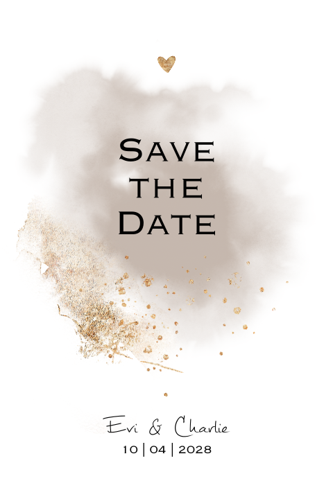 Save the date uitnodiging nude en waterverf
