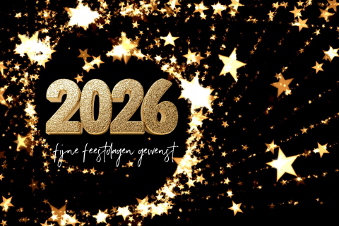 Nieuwjaars kaart goud look sterren
