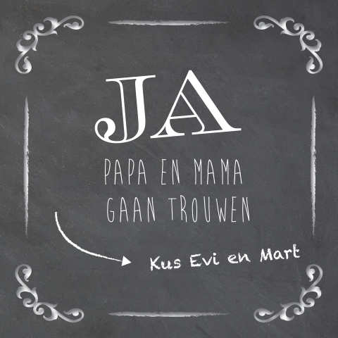 uitnodiging bruiloft papa en mama gaan trouwen