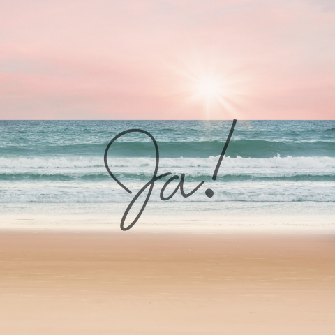 Trrouwkaart in strand thema