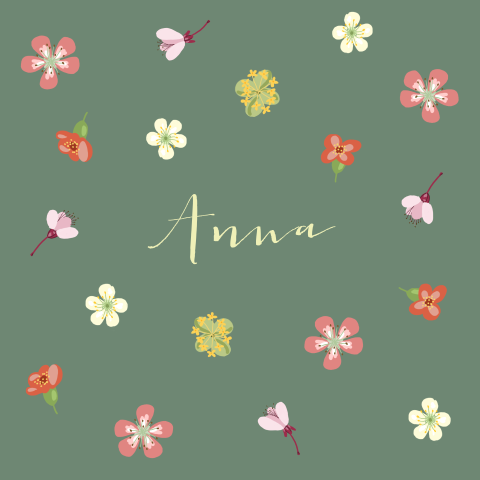 Geboortekaartje meisje bloemen