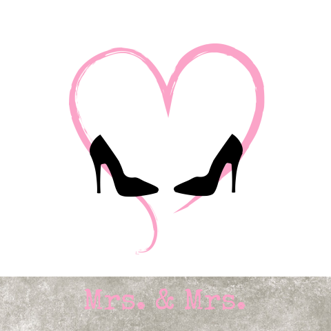 Trouwkaarten lesbisch huwelijk met hakken