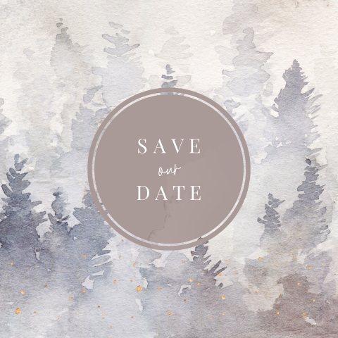 Save the date wood winter roze
