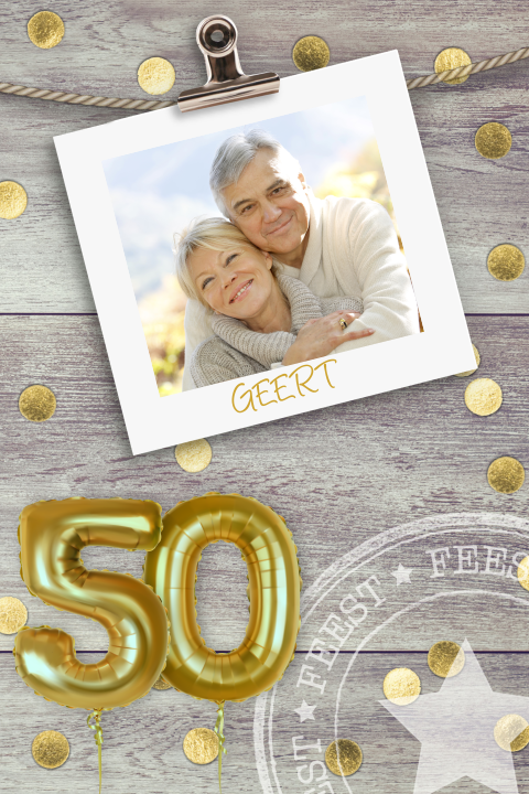 Uitnodiging 50 jaar verjaardag man met foto