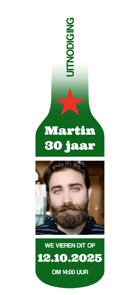 Uitnodiging 30e verjaardag bier bierflesje