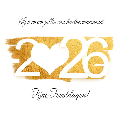 Kerstkaart with love goudlook 2026