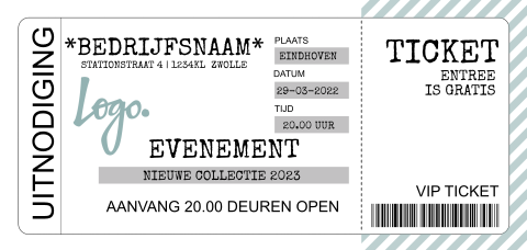 Uitnodiging evenement in ticket-vorm