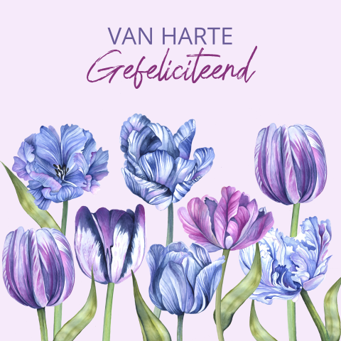 Wenskaart verjaardag tulpen