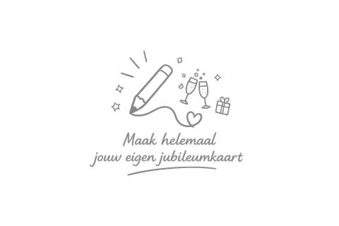 Dubbele liggende jubileumkaart zelf ontwerpen