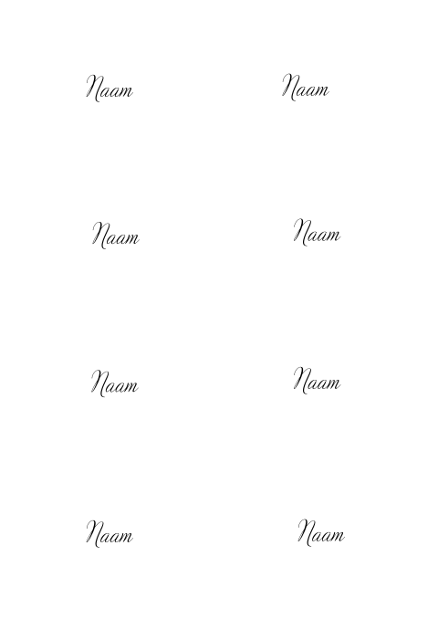 Naamkaartjes 8 stuks 7,5 x 11 cm zelf maken