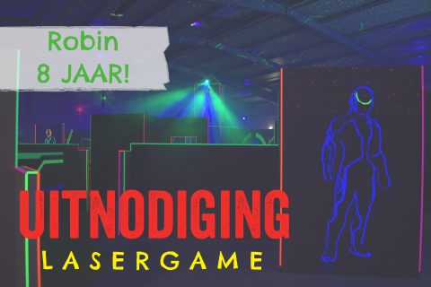 Uitnodiging kinderfeestje om te gaan lasergamen