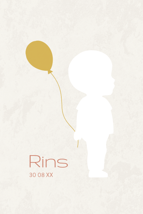 Origineel stans geboortekaart jongen ballon doorkijkje