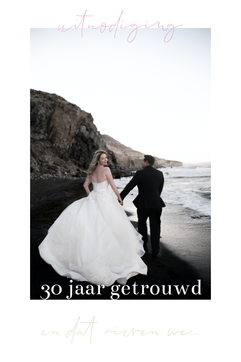 Moderne 30 jaar jubileum uitnodiging met foto