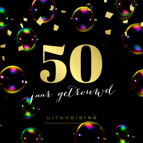 Moderne uitnodiging voor een jubileum feest 50 jaar getrouwd