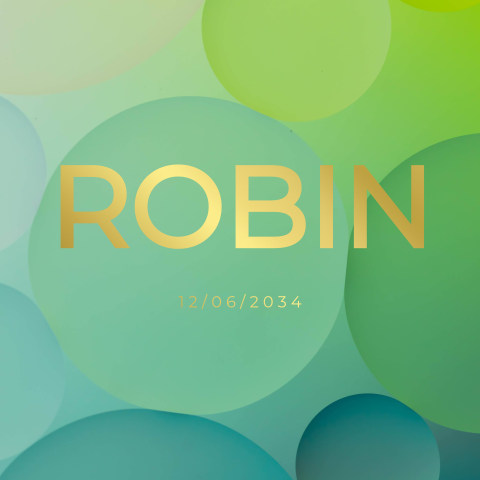 Unisex geboortekaartje bollen in groene tinten