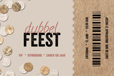 Dubbel feest uitnodiging verjaardag party ticket