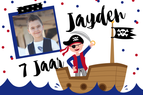 Kinderfeestje piraten foto confetti