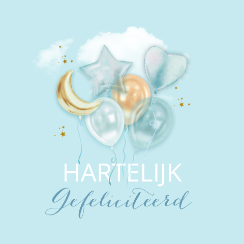 Felicitatie wenskaart voor de geboorte van een jongetje