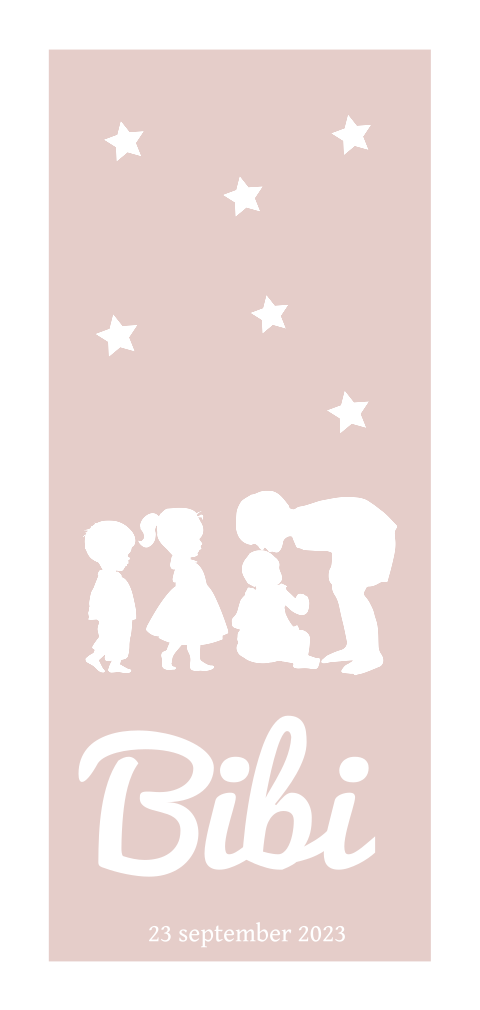 Silhouet geboortekaartje 4e kindje meisje