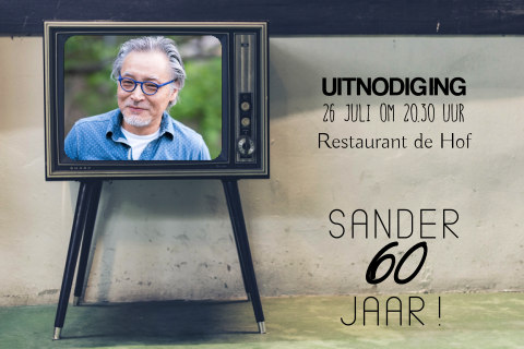 Uitnodiging man retro 60 jaar oude televisie